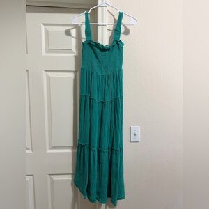 Umgee Turquoise Tiered Maxi Dress